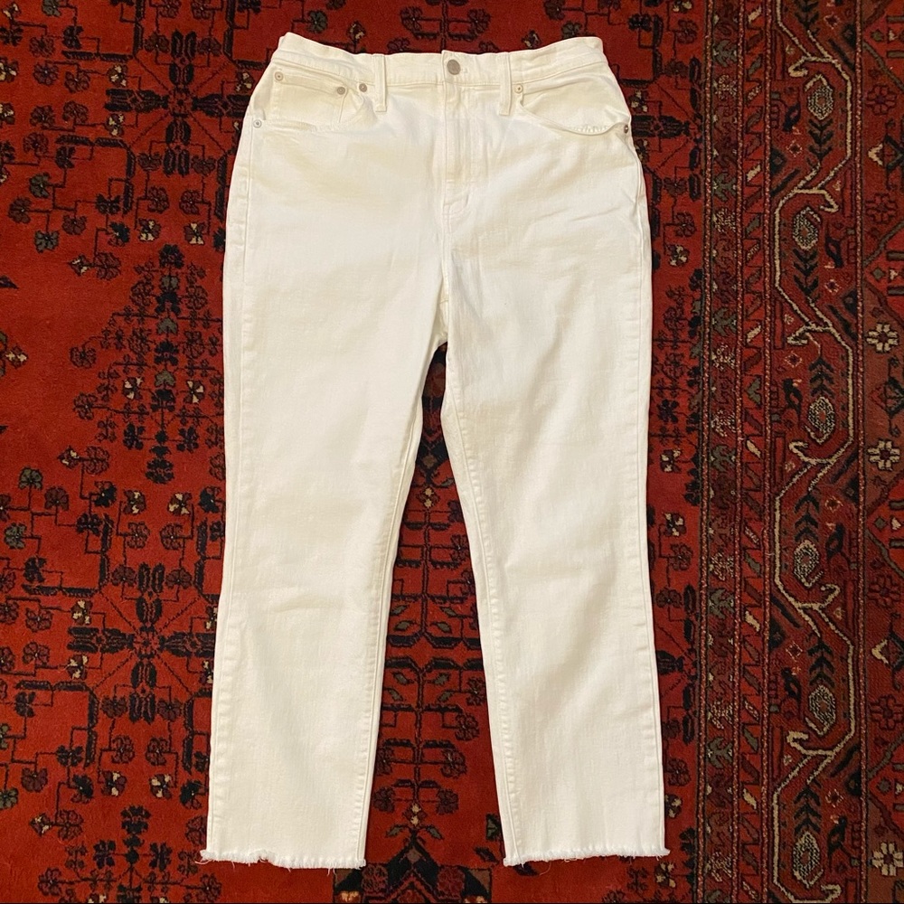 Madewell High Rise Slim Crop Boyjean White size 29